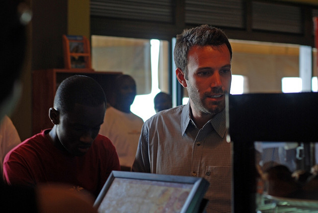 Ben Affleck at a cafe in Kigali, Rwanda