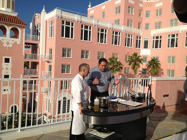 Emeril filming outside the iconic Don Cesar.