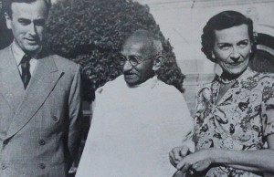 Gandhi with Lord and Edwina Mountbatten