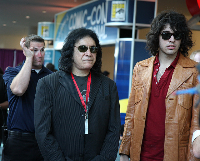 Gene Simmons walking through the San Diego Convention Center