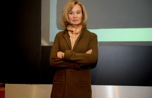 Jessica Lange posando en el photocall