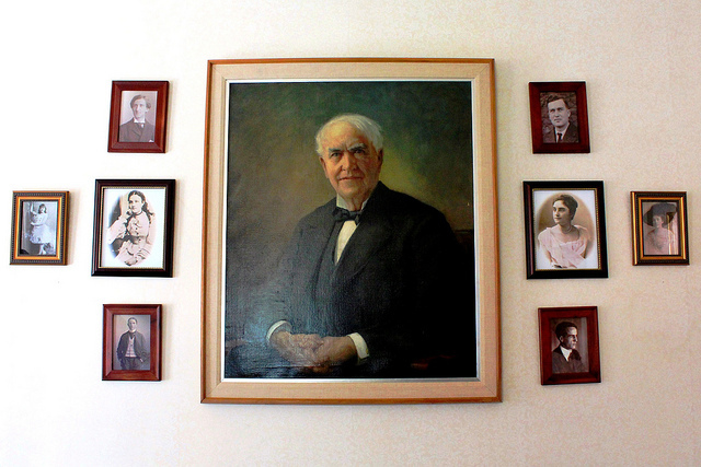 Portraits of Thomas Edison at Edison Birthplace in Milan Ohio