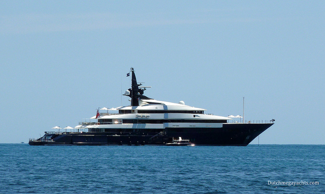 Oceanco's megayacht Seven Seas anchored between Cannes and Antibes